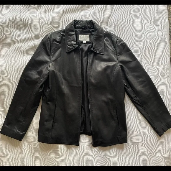 Worthington Black Leather Jacket - Picture 3 of 12